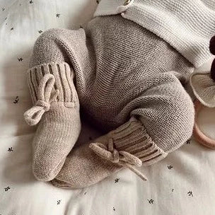 Babysocken aus 100% Merinowolle - sand